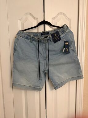 U.S. Polo Assn. Light Blue Men’s Drawstring Jean Shorts